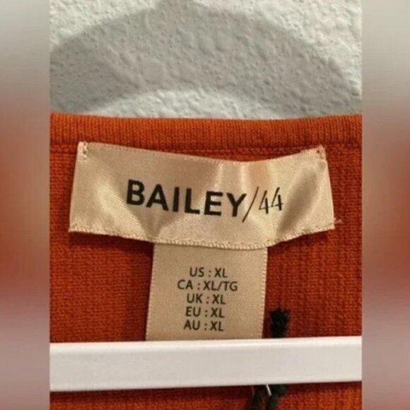 Bailey 44 Top Sleeveless Tulle XL NWT Sleeves Ruffle Ribbed Stretch Knit Orange - Picture 4 of 8